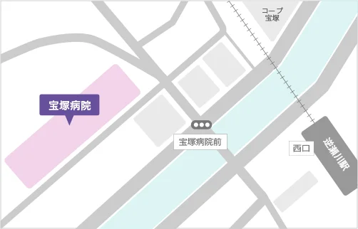 宝塚病院の地図
